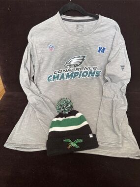 Fanatics Philadelphia Eagles Long Sleeve 'Conference Champions' and Beanie set